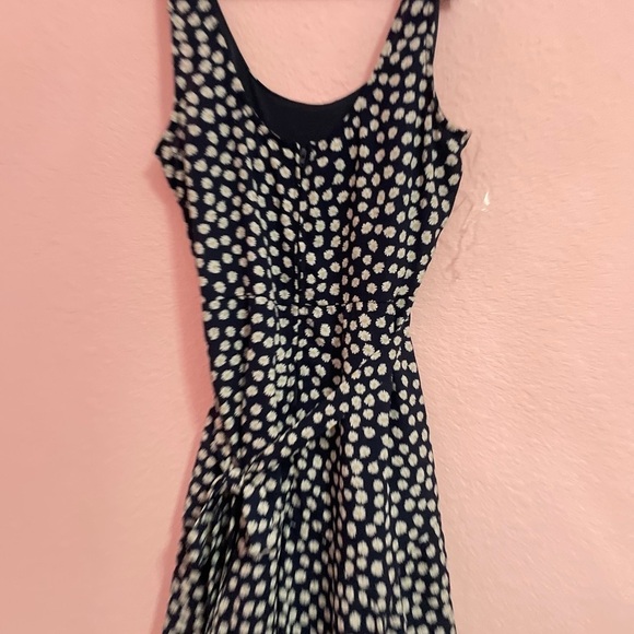 NWT Row A Godet scoop neck summer dress navy floral print A line size XL daisies - Picture 3 of 9